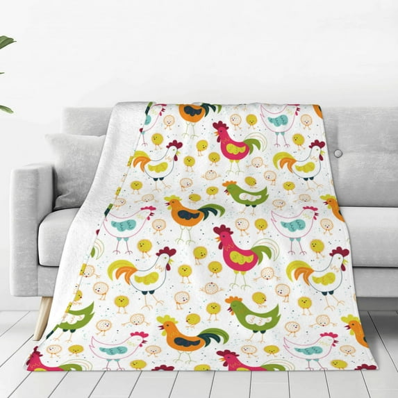 Vsdgher Chickens A Ultra-Soft Micro flannel Blanket Throw Blankets for Couch Sofa, Bed (4 sizes)-50"x40"