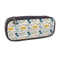 thumbnail image 1 of Vsdgher Childish Dinosaur Print Pen Case Leather Pencil Pouch Markers Holder Big Capacity Bag with Zippered Pocket for Stationery Tool, 1 of 6