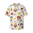 thumbnail image 1 of Vsdgher Childrens Party Print Men's Wrinkle Free Untucked Cuban Shirt Business Casual Button Down Shirts Short Sleeve Shirt, 1 of 7