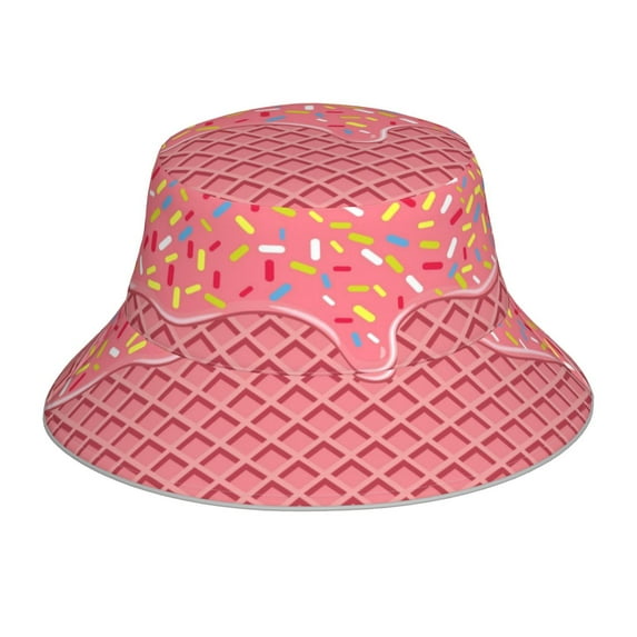 Vsdgher Chocolate with Flowing Cream Print Bucket Hat for Men&Women Bucket Hat Reversible Summer Double-Side-Wear Travel Gardening, Beach, Camping, Hiking, Fishing Cap
