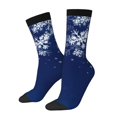 thumbnail image 1 of Vsdgher Christmas Blue Crew Socks for Men & Women, Breathable Casual Athletic Ankle Socks, 1 of 6