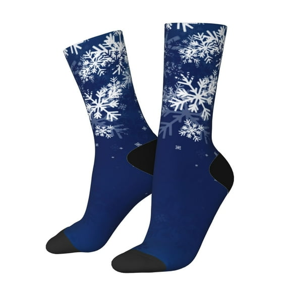 Vsdgher Christmas Blue Crew Socks for Men & Women, Breathable Casual Athletic Ankle Socks