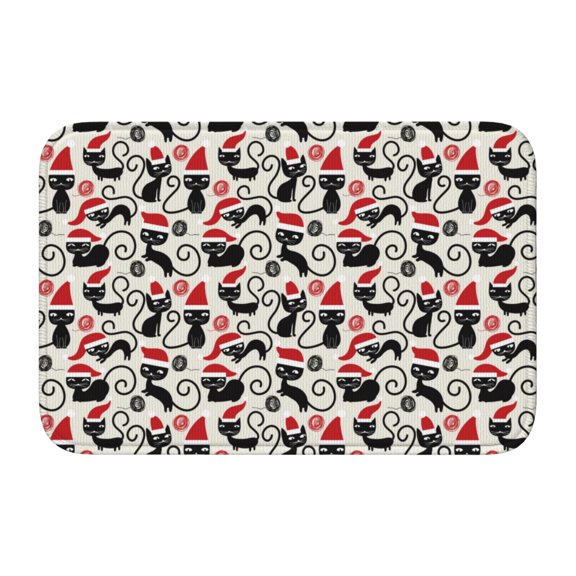 Vsdgher Christmas Cat Hem Mat 40x60 - Multipurpose Doormat for Indoor & Outdoor Use - Welcome Your Guests with our Entrance Mat