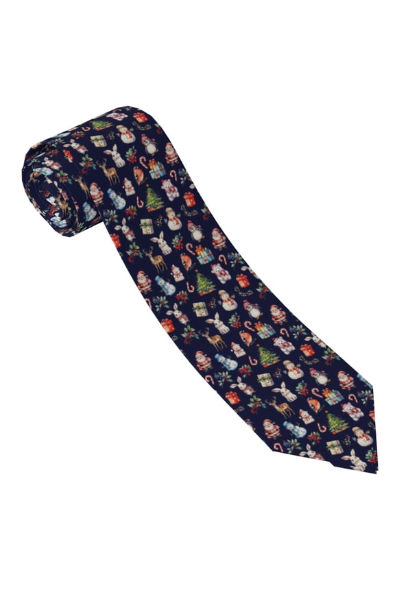 Christmas Critters Delight Print Ties for Men 4.7" Formal Necktie Wedding Accessory Men's Business Ties for Wedding Bussiness Work
