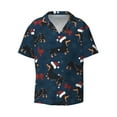 thumbnail image 1 of Vsdgher Christmas Dachshund Print Men's Wrinkle Free Untucked Cuban Shirt Business Casual Button Down Shirts Short Sleeve Shirt, 1 of 7