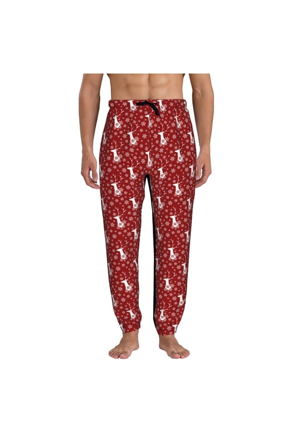 Christmas Deer Head Sweatpants for Men, Joggers for Men Athletic Pants, Men's Lounge Pants,for Workout, Jogger Sweatpants-3X-Large