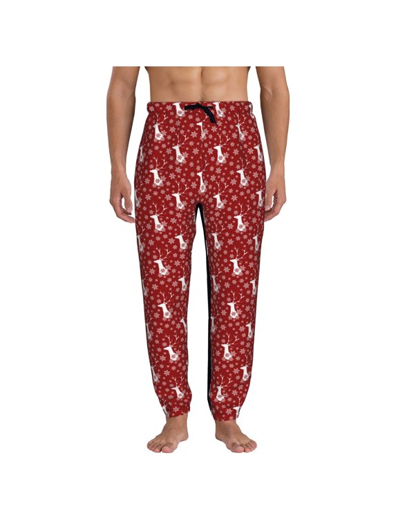 Christmas Deer Head Sweatpants for Men, Joggers for Men Athletic Pants, Men's Lounge Pants,for Workout, Jogger Sweatpants-Large