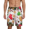thumbnail image 1 of Vsdgher Christmas Gingerbread Cookies Print Men's Pajama Shorts Lounge Bottoms Sleep Shorts Elastic Waist Lightweight PJ Shorts with Pockets-3X-Large, 1 of 6