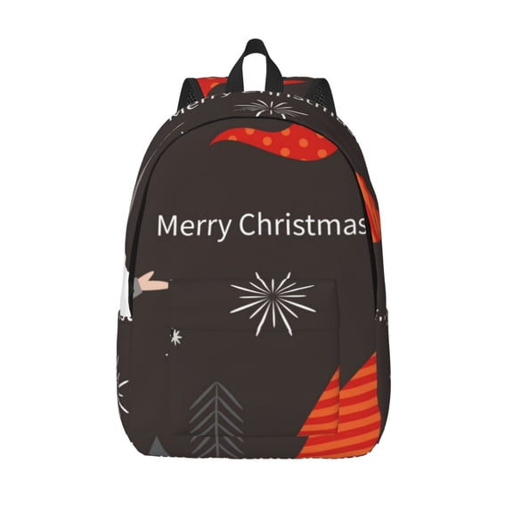 Vsdgher Christmas Gnomes In Red Hats Print Canvas Backpack Travel Rucksack Unisex Knapsack 15.7/17.7Inch Laptop Backpack for Work,College -Medium