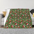 thumbnail image 1 of Vsdgher Christmas Hat sock Pattern Fleece Throw Blanket, Horizontal Fleece Bedding Home Decor for Couch & Bed All Season Use -40"x30", 1 of 6