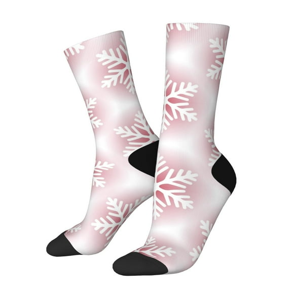 Vsdgher Christmas Snowflakes Crew Socks for Men & Women, Breathable Casual Athletic Ankle Socks