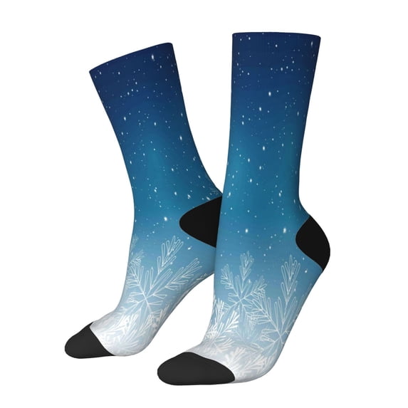 Vsdgher Christmas Snowflakes Crew Socks for Men & Women, Breathable Casual Athletic Ankle Socks