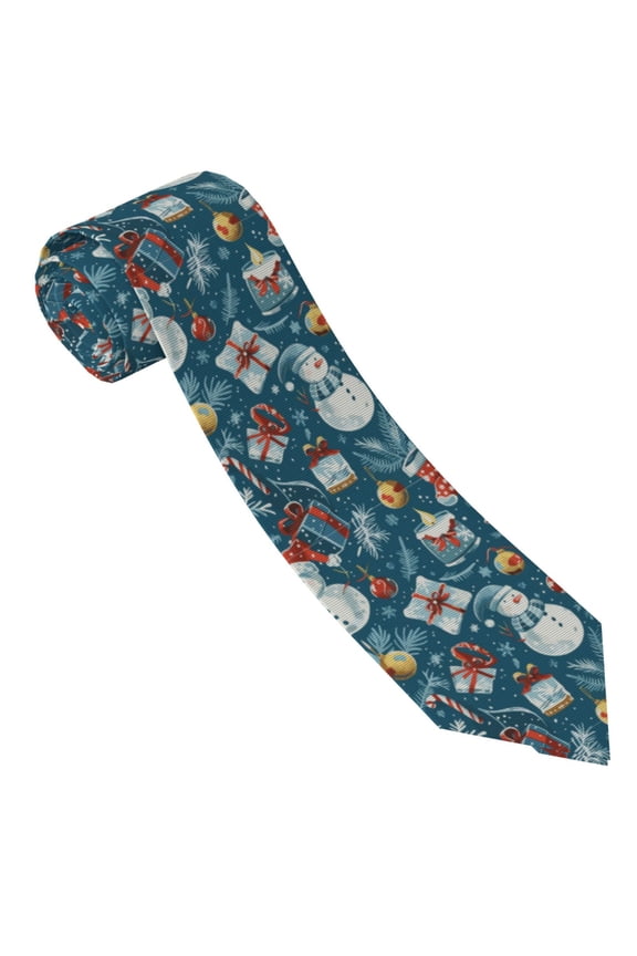Christmas Snowman Gift Print Ties for Men 4.7" Formal Necktie Wedding Accessory Men's Business Ties for Wedding Bussiness Work