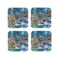 thumbnail image 1 of Vsdgher Christmas Tree Leather Coasters for Drinks, Durable Drink Coasters 4 Set for Tabletop Protection, Luxurious Home Décor and Housewarming Gift ( {designName})Square, 1 of 6
