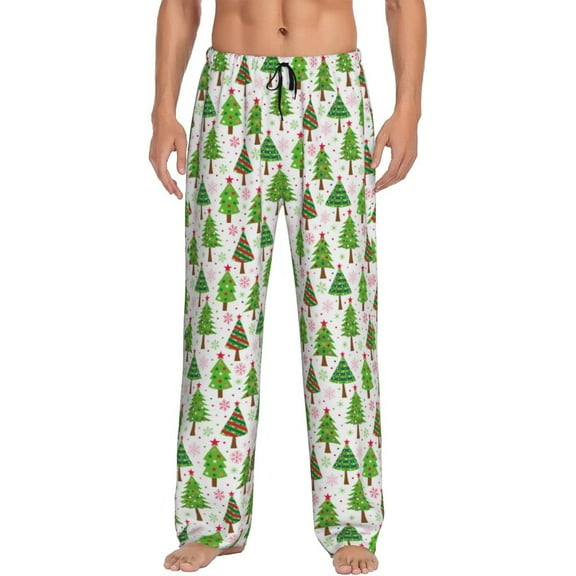 Vsdgher Christmas Trees Mens Pajama Pants Sleep & Lounge Pants, PJ Pants-Small