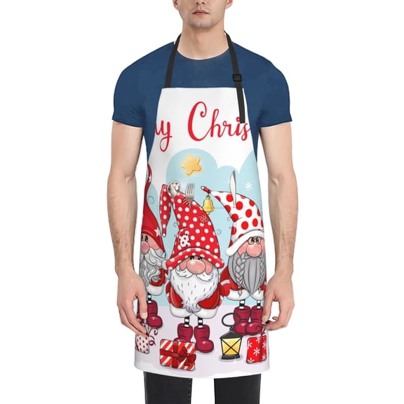 Vsdgher Christmas Waterproof Apron with 2 Pockets Kitchen Chef Aprons Bibs for Grooming Cooking Baking Painting Gardening