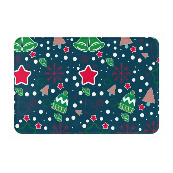 Vsdgher Christmas print Flannel Anti-Slip Floor Mat Comfort Mat Floor Carpet for Decor, Non-Slip, Home, Office, Laundry, Durable