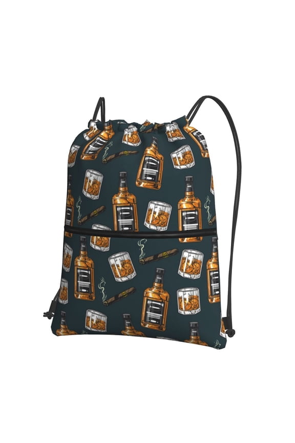 Cigar Drawstring Backpack Water Resistant String Bag Sports Sackpack Gym Sack for Men Women