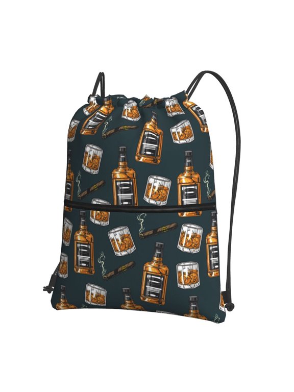 Cigar Drawstring Backpack Water Resistant String Bag Sports Sackpack Gym Sack for Men Women