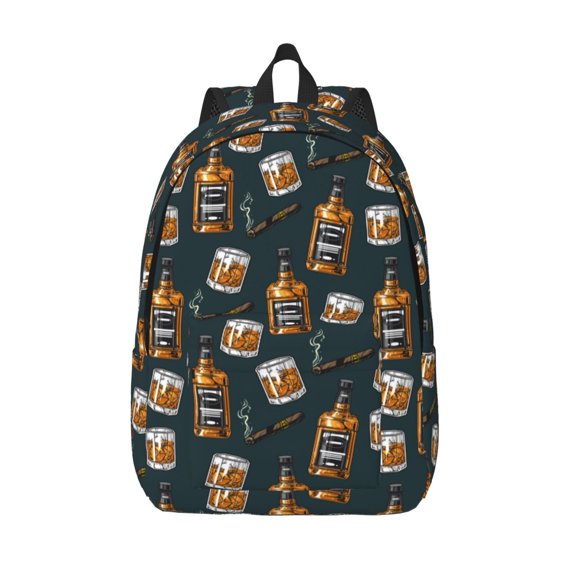 Vsdgher Cigar Print Canvas Backpack Travel Rucksack Unisex Knapsack 15.7/17.7Inch Laptop Backpack for Work,College -Small