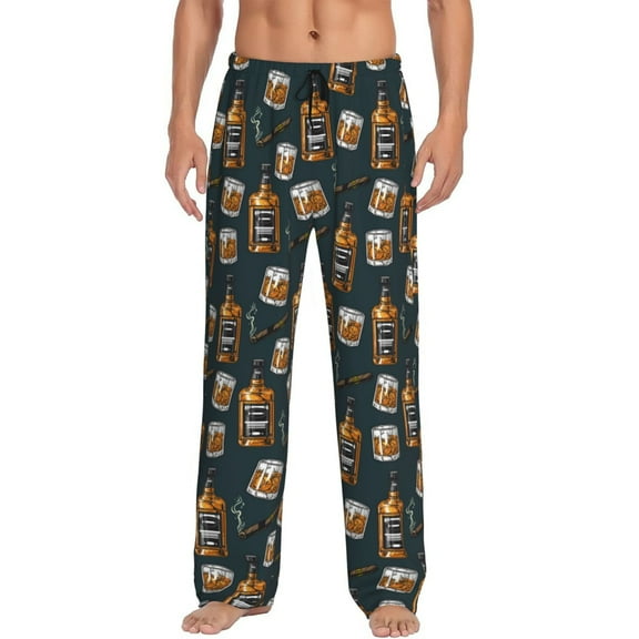 Vsdgher Cigar Print Mens Pajama Pants Sleep & Lounge Pants, PJ Bottoms With elastic waistb and Pockets