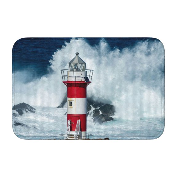 Vsdgher Circular Lighthouse Hem Mat 40x60 - Multipurpose Doormat for Indoor & Outdoor Use - Welcome Your Guests with our Entrance Mat