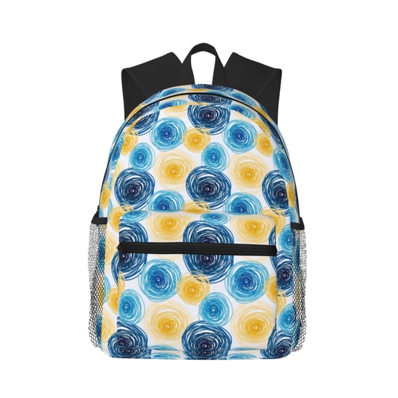 Vsdgher Circular Print Unisex Large Capacity Bookbag Schoolbag Casual Daypack for High School/College/Teens/Travel/Work