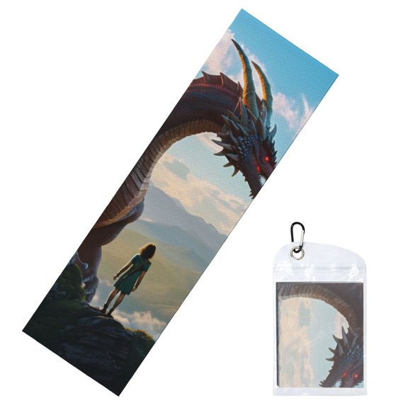 Vsdgher Clear Sky Mountain Red Dragon Cooling Towel (40"x12"), Soft Breathable Chilly Towel, Ice Towel, Microfiber Towel for Sport, Workout & More Activities