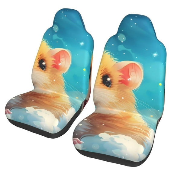 Vsdgher Cloud Cute Hamster Automotive Seat Covers for Cars Trucks and SUVs  Car Seat Covers for Truck Seat Protectors Set of 2