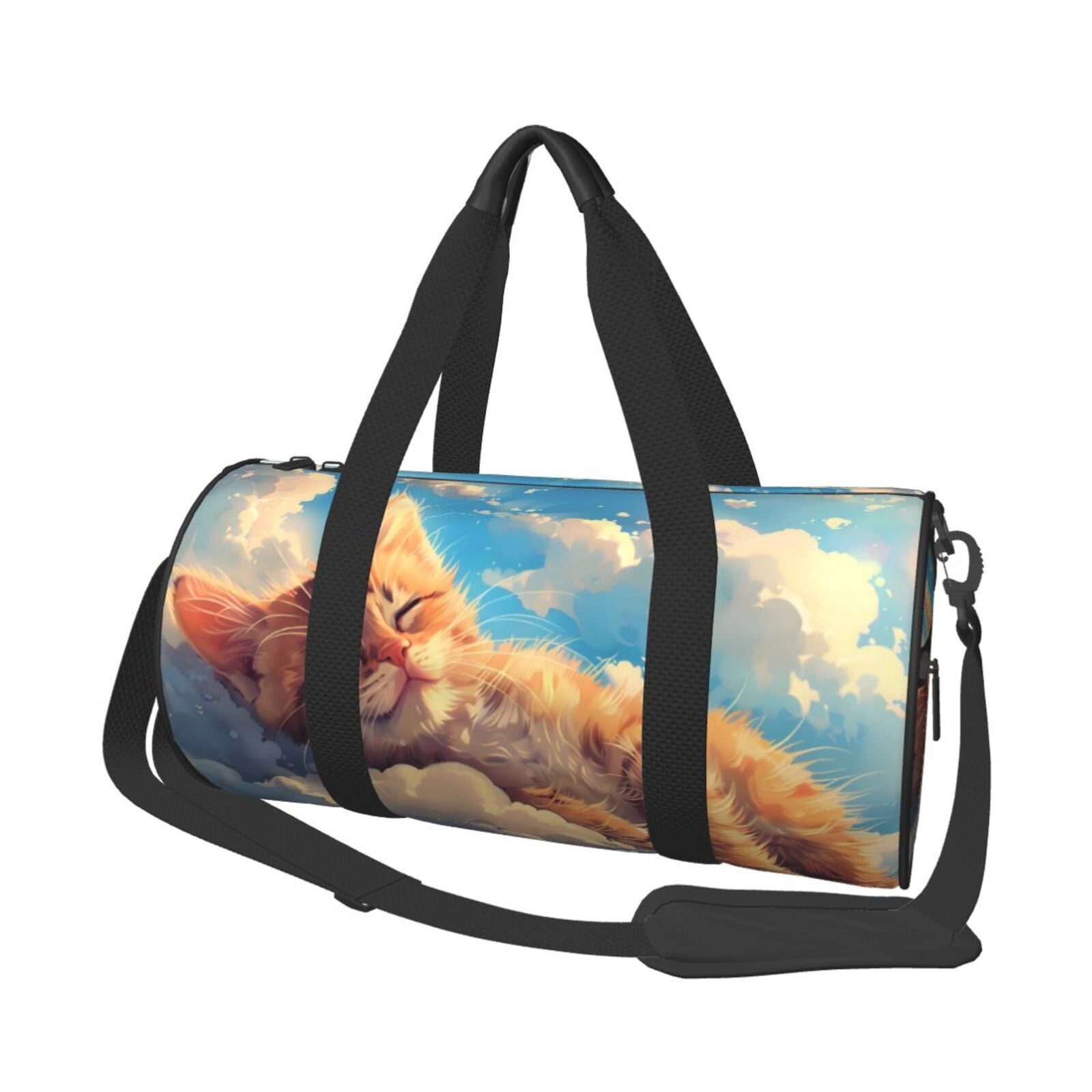 Vsdgher Cloud Sleeping Cat 45L Foldable Duffel Bag, Sports Gym Bag,Overnight Bag, Portable Weekender Bag for Airplanes