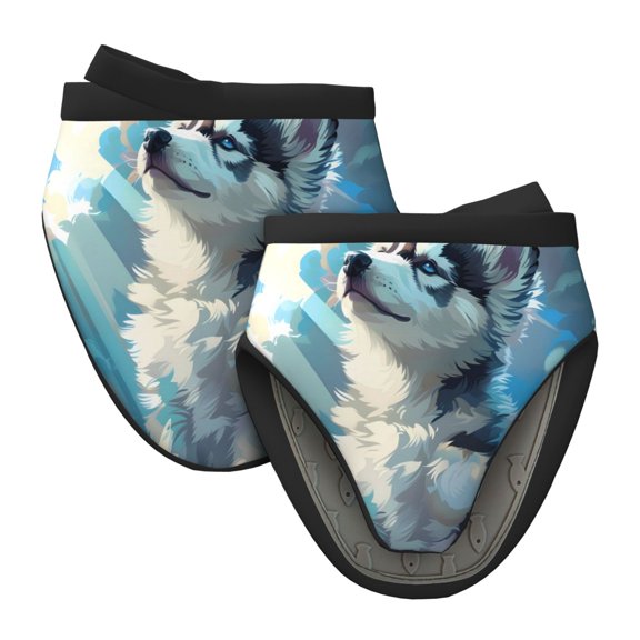 Vsdgher Cloud Sunshine Puppy Non-Slip Mini Oven Mitt Set, Short Oven Mitts for Baking Grilling Barbecue Microwave, 5.9"x5.9"in