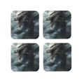 thumbnail image 1 of Vsdgher Cloud White Dragon Leather Coasters for Drinks, Durable Drink Coasters 4 Set for Tabletop Protection, Luxurious Home Décor and Housewarming Gift ( {designName})Square, 1 of 6