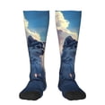thumbnail image 1 of Vsdgher Cloud Wolf Print Thigh High Socks Extra Long Stretchy Sock Women Over Knee High Opaque Stocking Daily Wear, 1 of 5