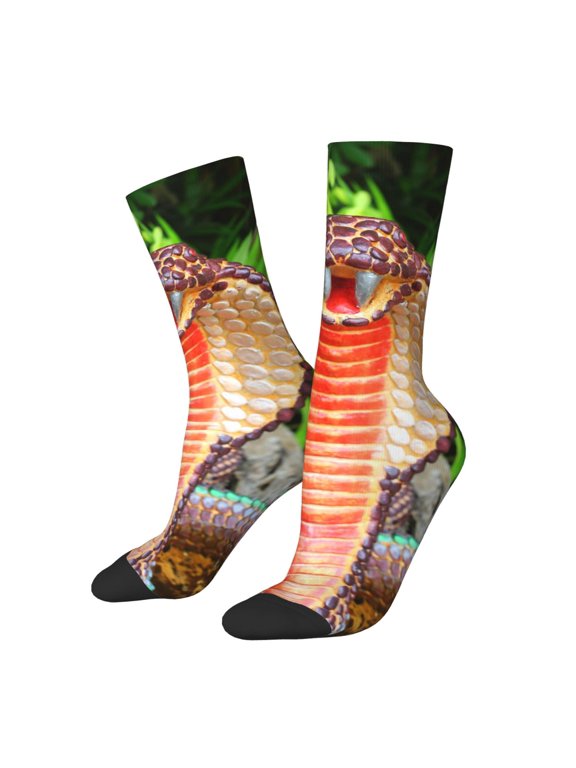 Cobra Snake Crew Socks for Men & Women, Breathable Casual Athletic Ankle Socks