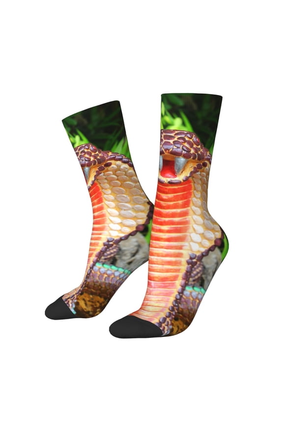 Cobra Snake Crew Socks for Men & Women, Breathable Casual Athletic Ankle Socks