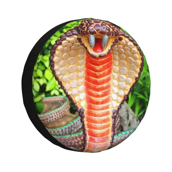 Vsdgher Cobra Snake for Spare Tire Cover, Tire Wheel Protector Wheel Cover Fit for Truck,Trailer,RV,SUV,Camper and Most Vehicle-14 inch