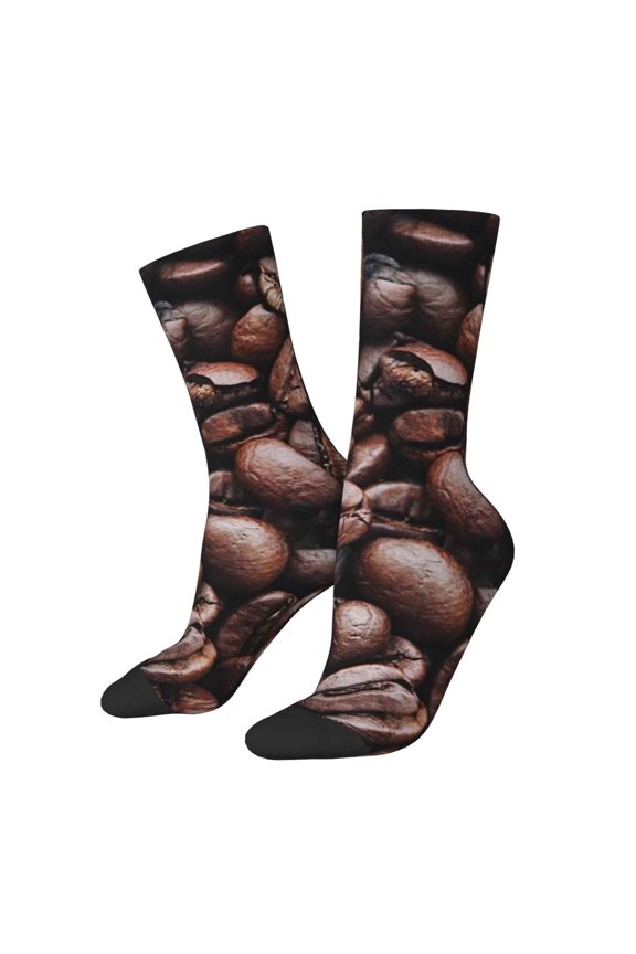 Coffee Bean Crew Socks for Men & Women, Breathable Casual Athletic Ankle Socks