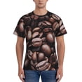 thumbnail image 1 of Vsdgher Coffee Bean Print Men's Dry Fit Mesh Athletic Shirts Moisture Wicking Tennis T-Shirt Tops, 1 of 1