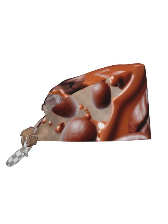 Coffee Beans Chocolate Splash Men Women Adjustable Cap Working Hat Tie Back Cap, Work Cap