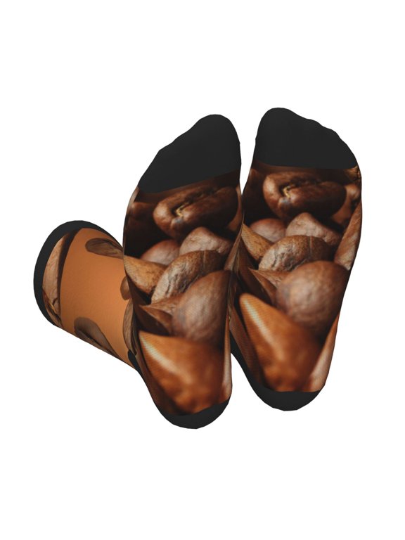 Coffee Beans Unisex Crew Socks Lightweight Breathable Ventilation Ankle Socks, Mid-calf socks for Daily