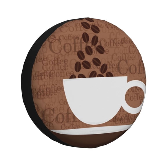 Vsdgher Coffee Cafe Cup for Spare Tire Cover, Tire Wheel Protector Wheel Cover Fit for Truck,Trailer,RV,SUV,Camper and Most Vehicle-14 inch