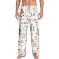 thumbnail image 1 of Vsdgher Coffee Print Mens Pajama Pants Sleep & Lounge Pants, PJ Bottoms With elastic waistb and Pockets, 1 of 5