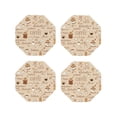 thumbnail image 1 of Vsdgher Coffee Time Leather Coasters for Drinks, Durable Drink Coasters 4 Set for Tabletop Protection, Luxurious Home Décor and Housewarming Gift ( {designName})Octagon, 1 of 6