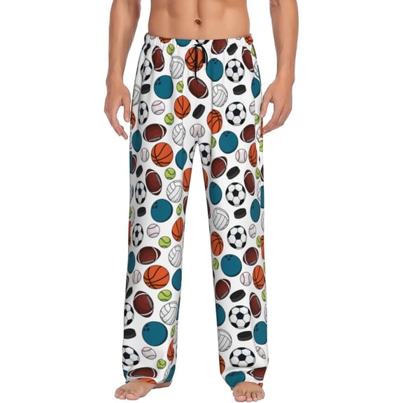 Vsdgher Color Balls Print Mens Pajama Pants Sleep & Lounge Pants, PJ Bottoms With elastic waistb and Pockets
