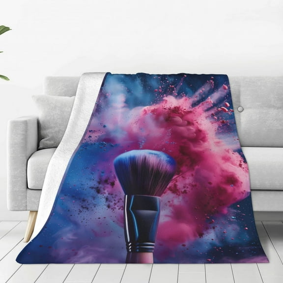 Vsdgher Color Explosion Makeup Brush Ultra-Soft Micro flannel Blanket Throw Blankets for Couch Sofa, Bed (4 sizes)-40"x30"