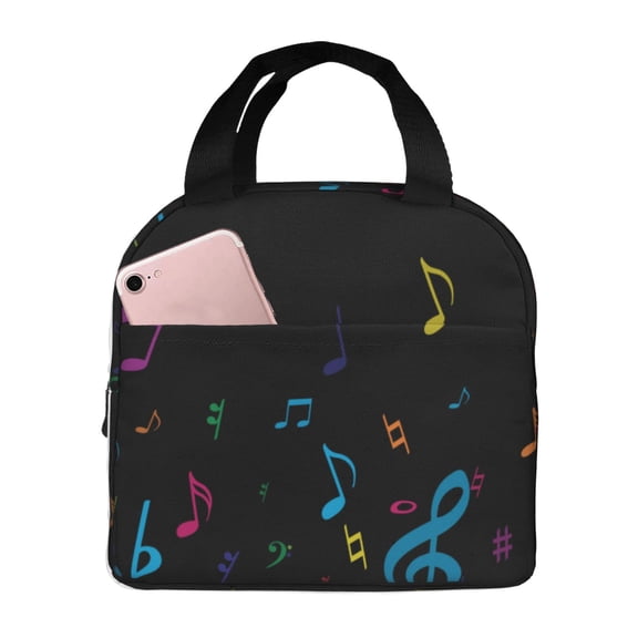 Vsdgher Color Musical Notes Lunch Bag, Lunch Box for Women Adult Men, Lunch Tote Insulated Cooler Lunch Container for Work/Office/Picnic/Travel