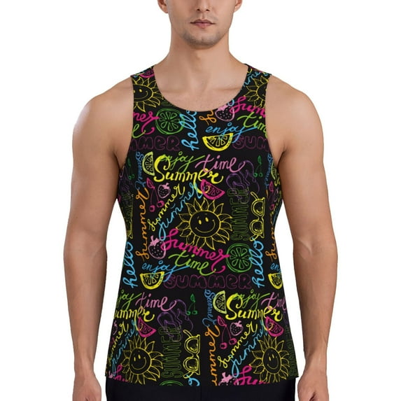 Vsdgher Color Summer Men's Workout Tank Tops Sleeveless Gym Shirt Quick Dry Fitness Bodybuilding Sleeveless T Shirt-4X-Large