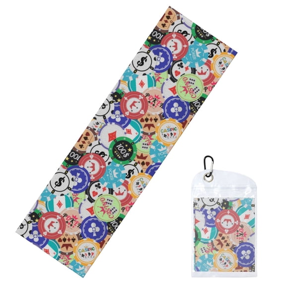 Vsdgher Colored Casino Chips Cooling Towel (40"x12"), Soft Breathable Chilly Towel, Ice Towel, Microfiber Towel for Sport, Workout & More Activities