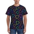 thumbnail image 1 of Vsdgher Colored Hearts Print Men's Dry Fit Mesh Athletic Shirts Moisture Wicking Tennis T-Shirt Tops, 1 of 9