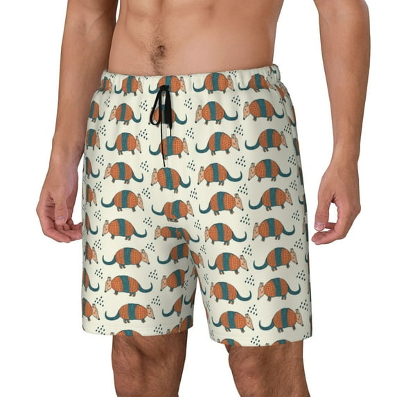 Vsdgher Colorful Armadillos for Mens Swim Trunks with Compression Liner Swim Shorts Swim Suits Board Shorts-Large